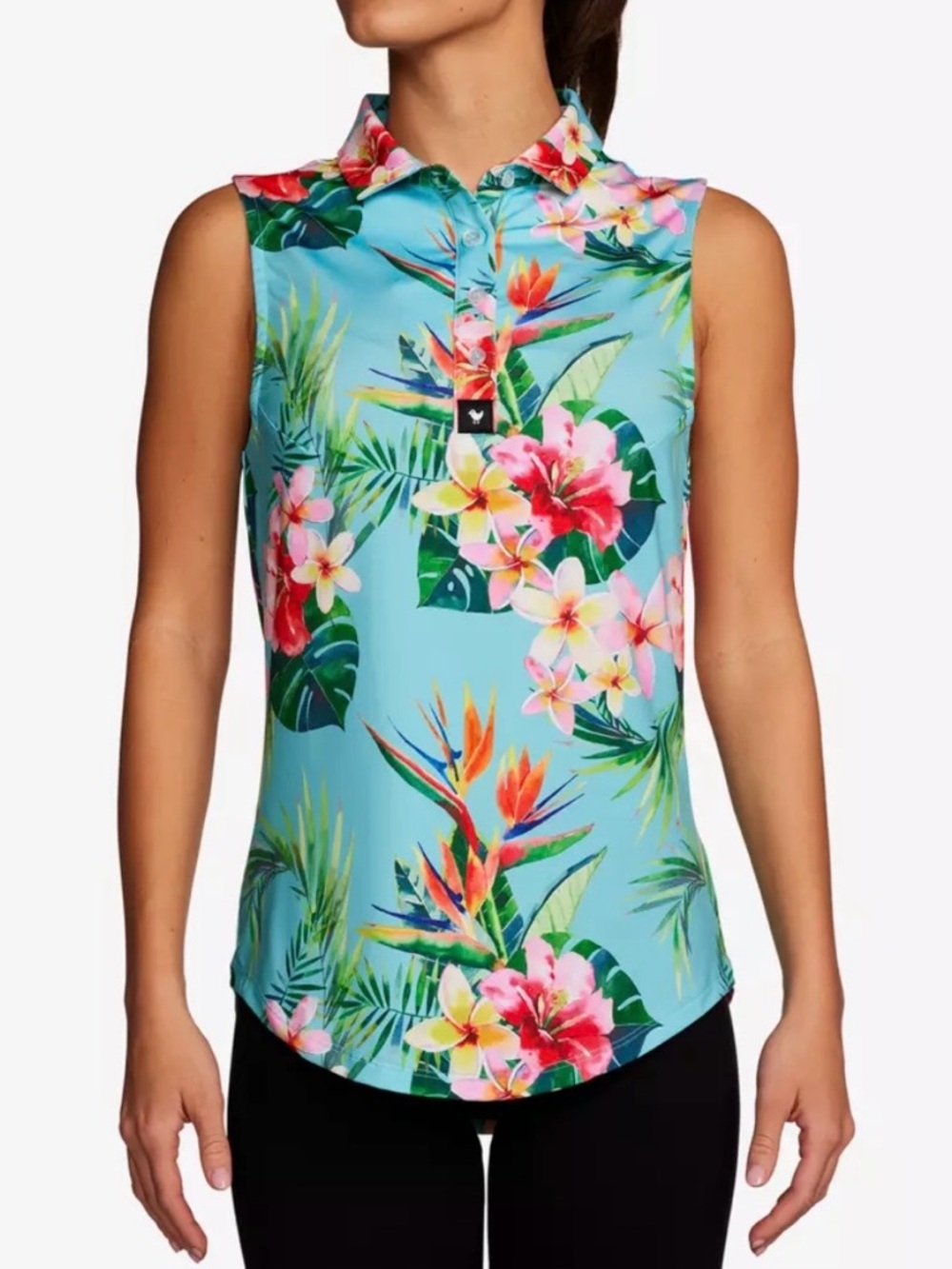 BAD BIRDIE- Tropics Women's Sleeveless Golf Polo Shirt Size M